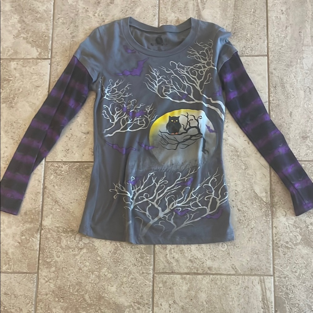 Gray and Purple Kids Shirt with Owl Design